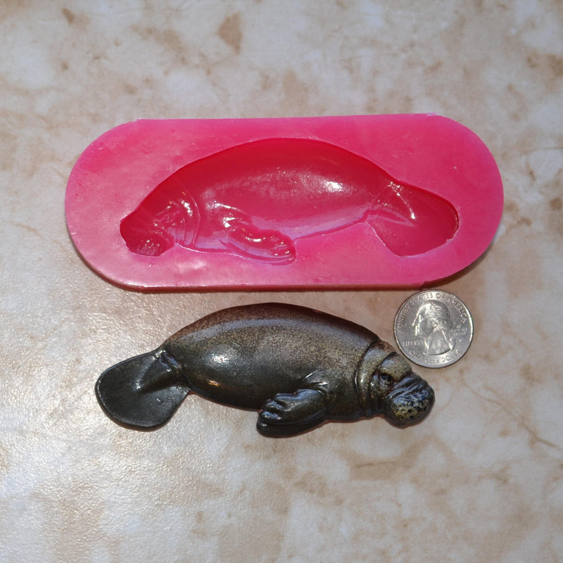 Manatee Silicone Mold, Animal Silicone Mold, Resin, Clay, Epoxy, food grade, Chocolate molds, Resin, Clay, dogs, cats, fish, birds  A433