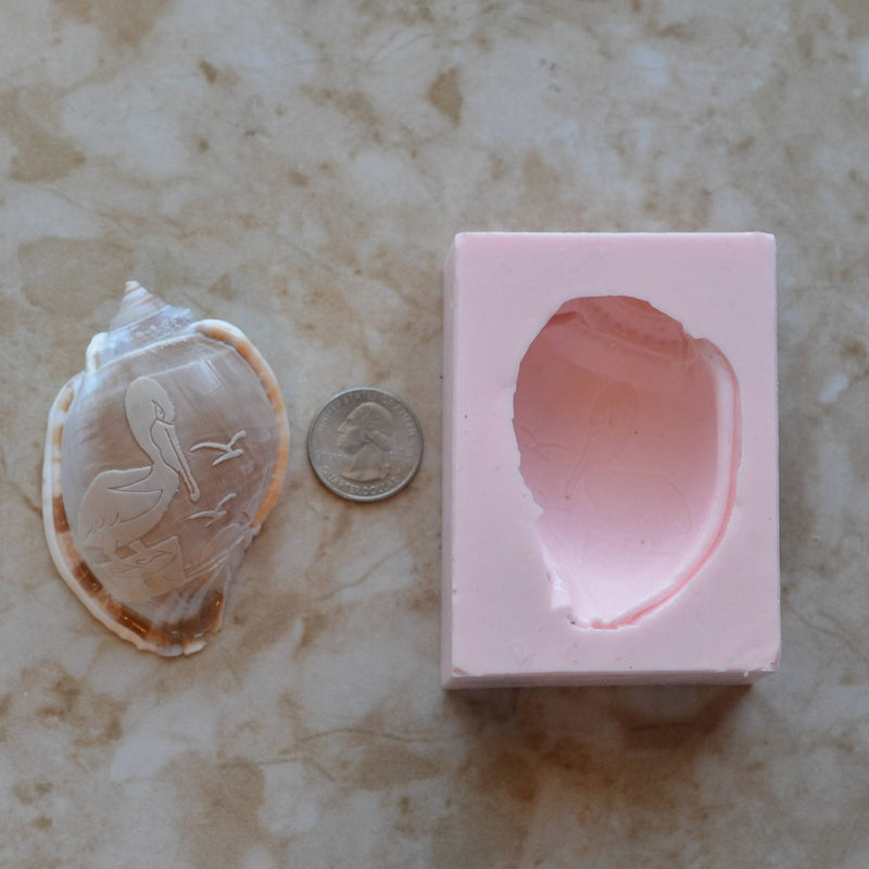 Shell Mold Pelican Silicone Mold, Shell Silicone Mold, Epoxy, Beach, Nautilus, Chocolate molds, seashells, shell shop  N413