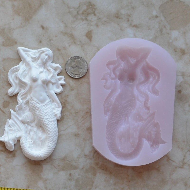 Mermaid, mold, Mermaids, Shipwrecks, Folklore, Fairy tales, Clay mold, Epoxy molds, Nautical mold, Fluke, ocean, Cookies N476