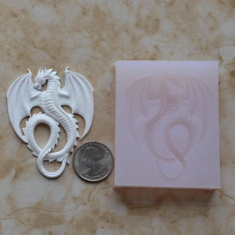 Dragon Silicone Mold, Dragon, Resin mold, Clay, Dragon mold, food grade Dragon, Dragons, Chocolate mold, Mythological creatures A455