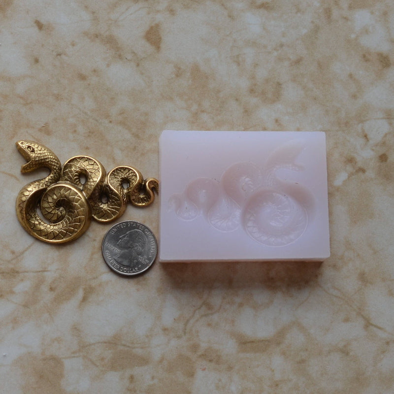 Snake Silicone Mold, Molds, Cake, Candy, Clay, Animal, Cooking, Jewelry, Farm, Chocolate, Cookies A463-40