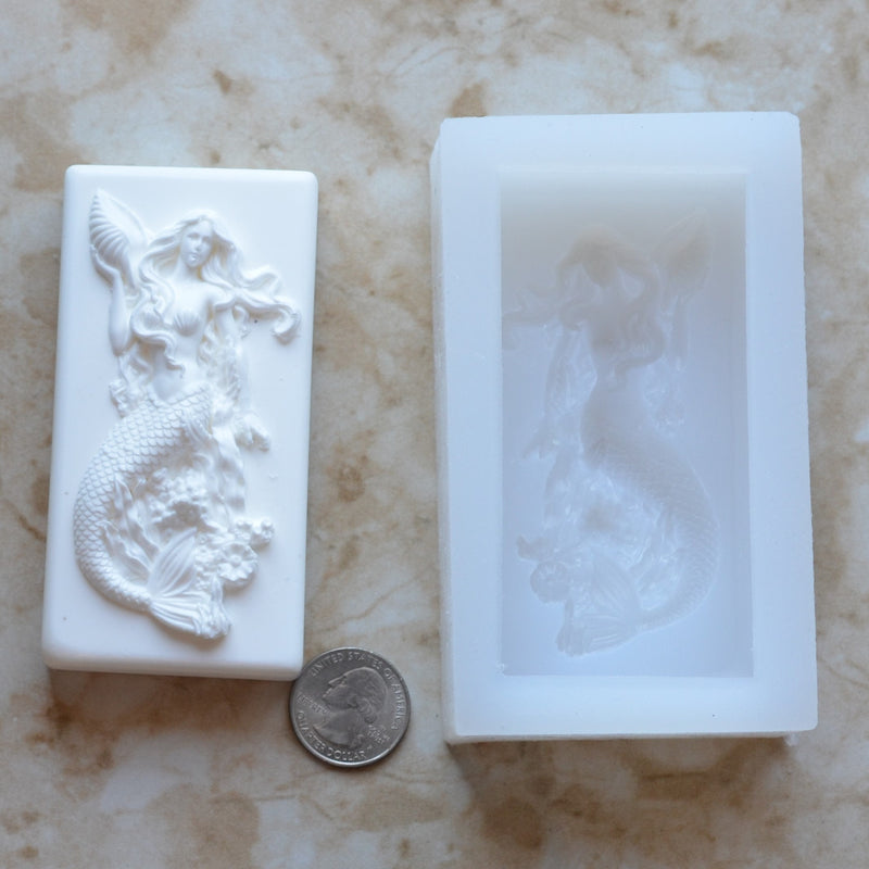 Mermaid Soap Mold Silicone, Silicone Soap Mold, Soap mold, Soap, Round molds, Square molds, Rectangular mold, Octagon, Soaps, S-127