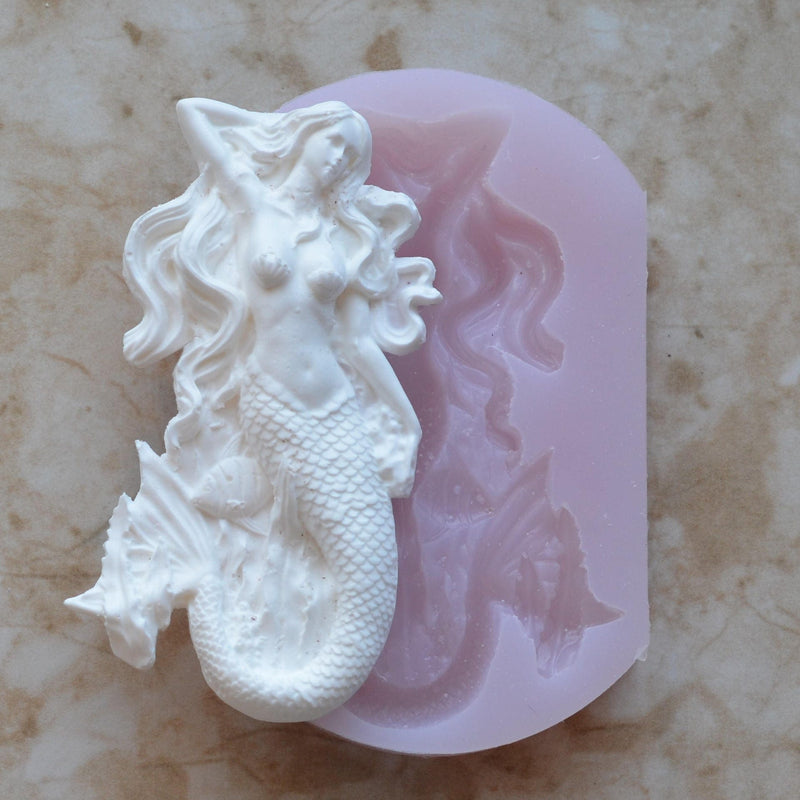 Mermaid, mold, Mermaids, Shipwrecks, Folklore, Fairy tales, Clay mold, Epoxy molds, Nautical mold, Fluke, ocean, Cookies N476