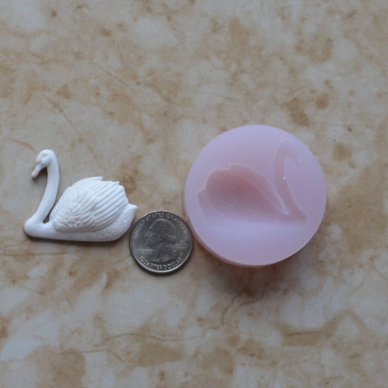 Swan Left facing Silicone Mold, Birds, Resin Birds mold, Clay, Epoxy Birds molds, food grade Birds mold, songbirds, Sea birds, A475