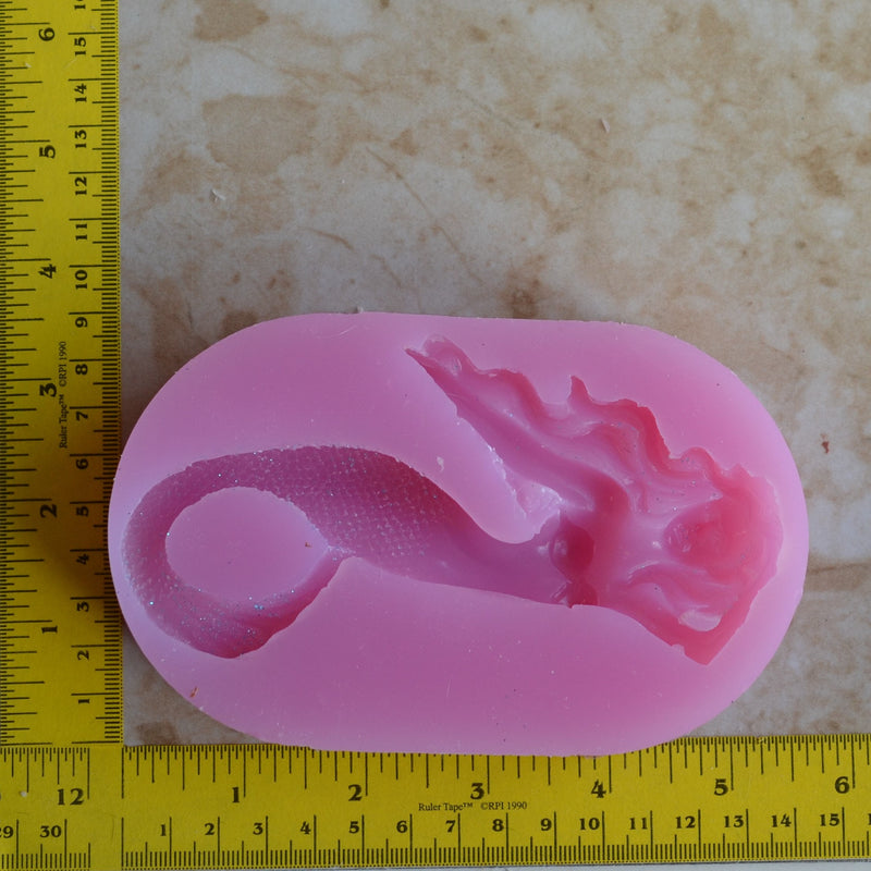 Mermaid 5-1/4" Silicone mold, Mermaid, Mermaids, aquatic creature, Shipwrecks, Folklore, Fairy tales, Clay mold, Nautical mold  N481