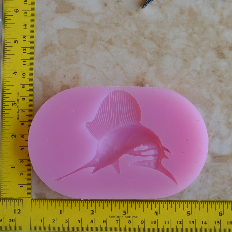 Sailfish Silicone Mold, resin, Fish, Clay, Epoxy, food grade mold, Ocean fish, deepwater fish, Chocolate, Candy, Cake, freshwater fish N509