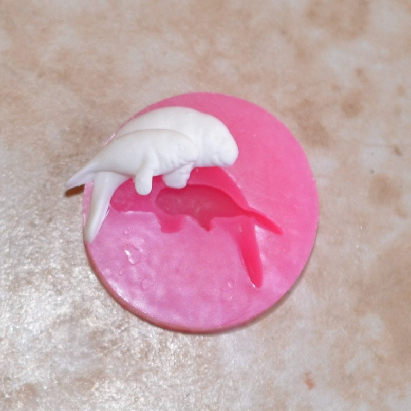 Manatee cup cake topper Silicone Mold, Animal Silicone Mold, Resin, Clay, Epoxy, food grade, Chocolate molds, dogs, cats, fish, birds A528