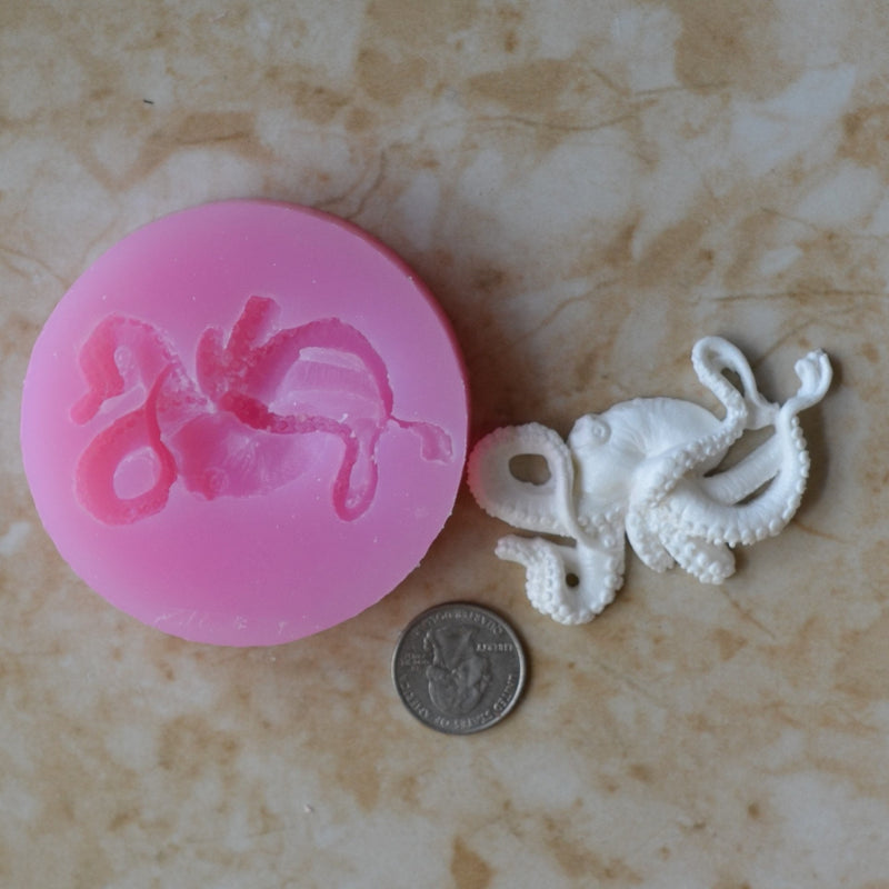 Octopus Silicone Mold, Octopus, Resin, Clay, Epoxy, food grade, Chocolate, mould, castings, Eight arms Sea life, Rubber, Flexible, 3D  A187