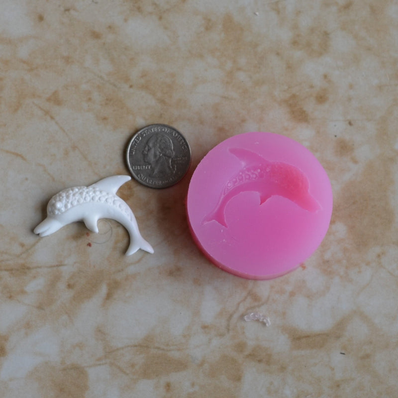 Dolphin Flexible Silicone Mold, resin, Fish, Clay, Epoxy, food grade, Ocean fish, deepwater fish, Chocolate, Candy, Cake, freshwater A547