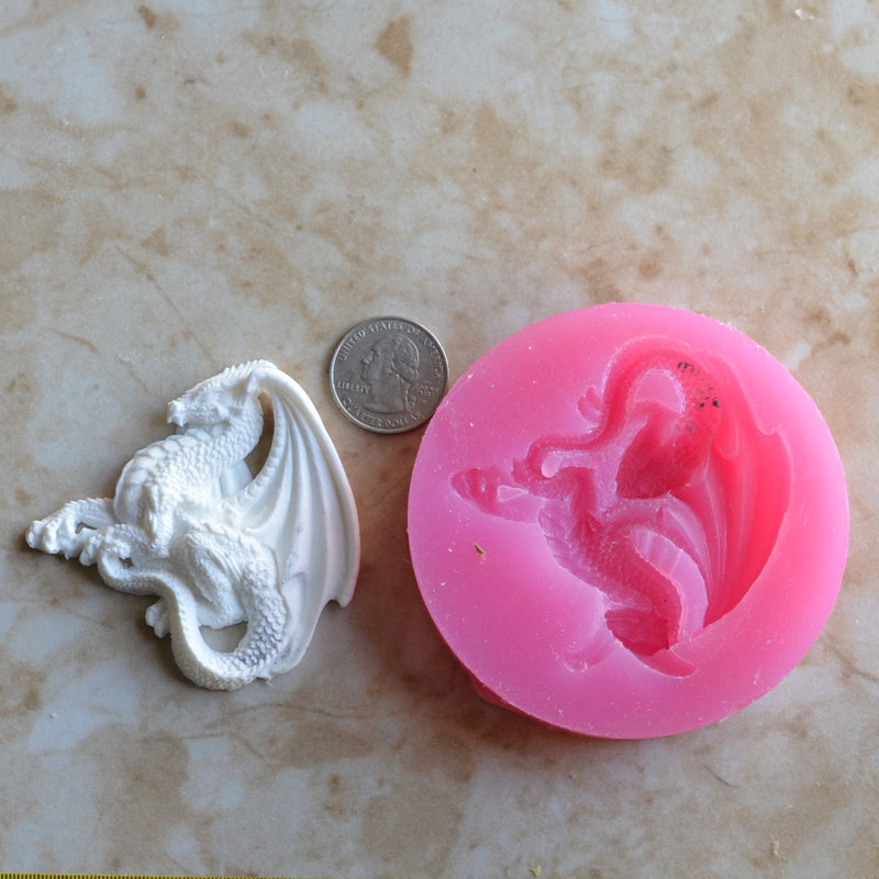 Dragon Silicone Mold, Dragon, Resin, Clay, Epoxy, food grade, Dragons, Chocolate, reptilian legendary, Mythological creatures,  A156