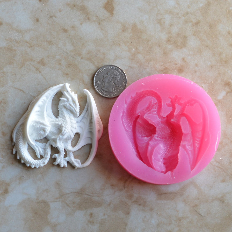 Dragon Silicone Mold, Dragon, Resin, Clay, Epoxy, food grade, Dragons, Chocolate, reptilian legendary, Mythological creatures, A140