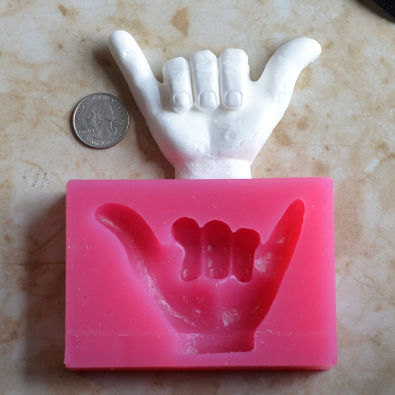 Hang Loose, Soap mold, Shaka Silicone Mold, Jewelry, Resin, Pendant, Necklace, hung on a chain, Charms, brooch, bracelets, symbol, G411