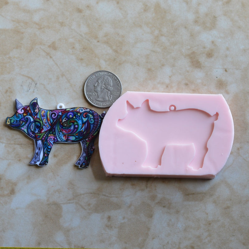 Pig Silicone Mold, Silicone, Animal Silicone Mold, Resin, Clay, Epoxy, food grade, Chocolate molds, Resin, Clay, dogs, cats, fish, A567