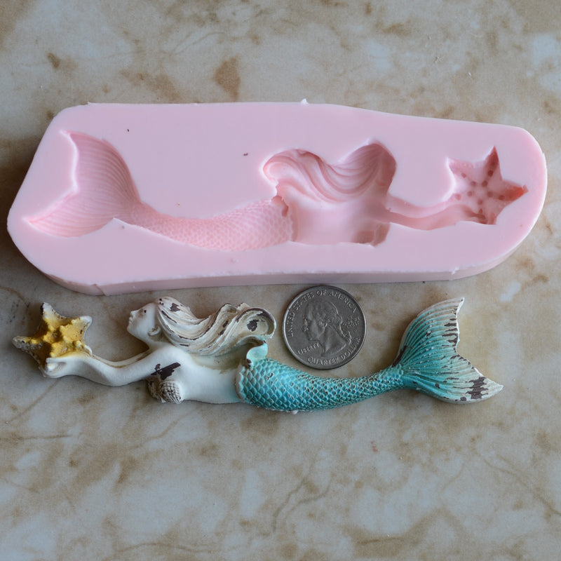 Mermaid silicone mold, Mermaid, Mermaids, aquatic creature, Shipwrecks, Folklore, Fairy tales, Clay mold, Epoxy molds, Nautical mold  N196