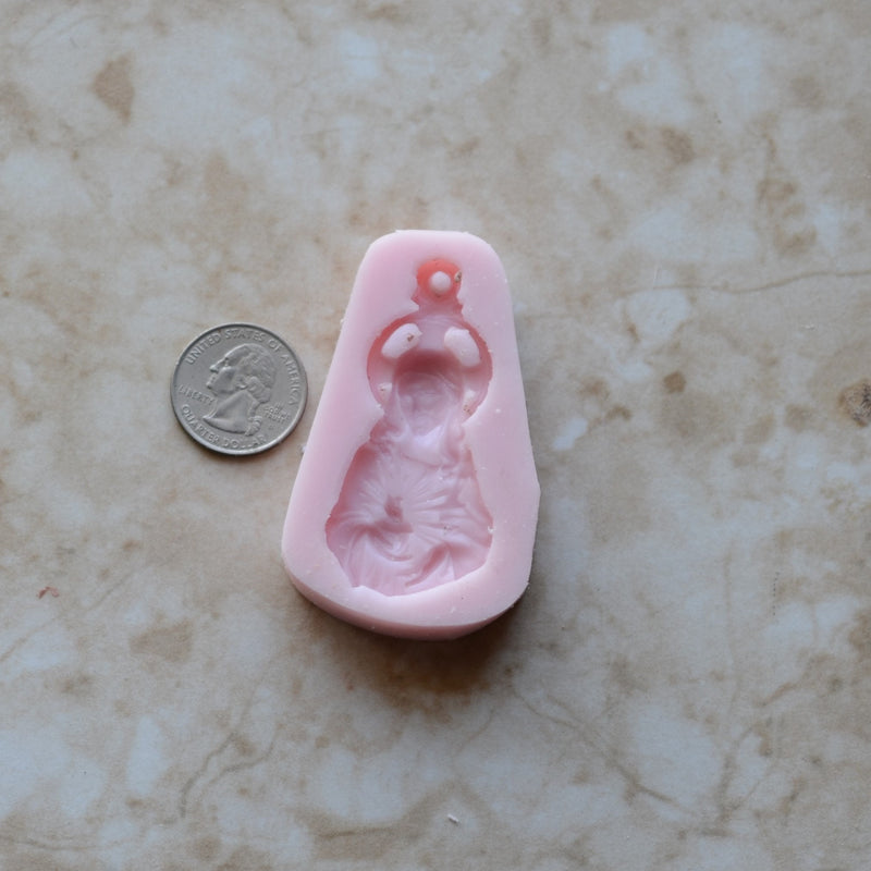 Sacred Heart Silicone Mold, Jesus Silicone Mold, Christ, Religion, Crucifix, God, Resin, Clay, Epoxy Religious, Chocolate R142