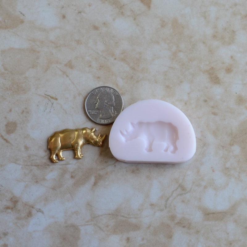 Rhinoceros Silicone Mold, Animal Silicone Mold, Resin, Clay, Epoxy, food grade, Chocolate molds, Resin, Clay, dogs, cats, fish, birds  A581