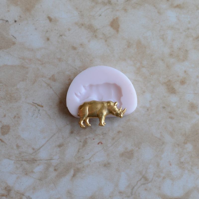 Rhinoceros Silicone Mold, Animal Silicone Mold, Resin, Clay, Epoxy, food grade, Chocolate molds, Resin, Clay, dogs, cats, fish, birds  A581