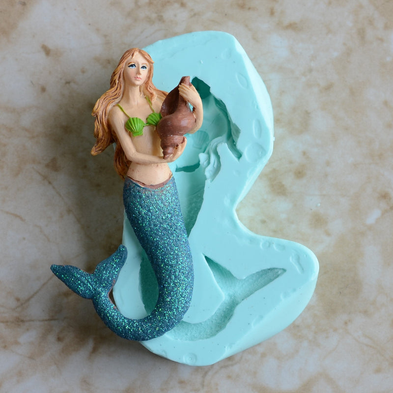 Mermaid silicone mold, Mermaid, Mermaids, aquatic creature, Shipwrecks, Folklore, Fairy tales, Clay mold, Epoxy molds, Nautical mold, N550