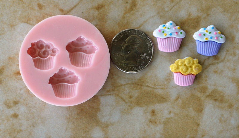 Cupcake Silicone Mold, Jewelry, Resin, clay, Pendant, Necklace, hung on a chain, Charms, brooch, bracelets, symbol, design, earrings, G138