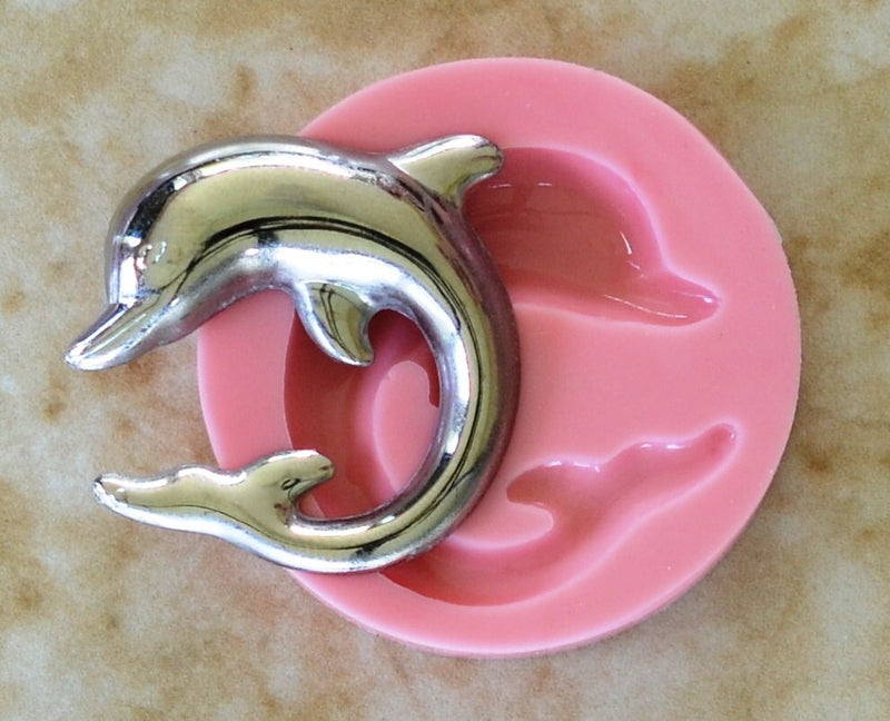 Dolphin Flexible Silicone Mold, resin, Fish, Clay, Epoxy, food grade, Ocean fish, deepwater fish, Chocolate, Candy, freshwater fish N200