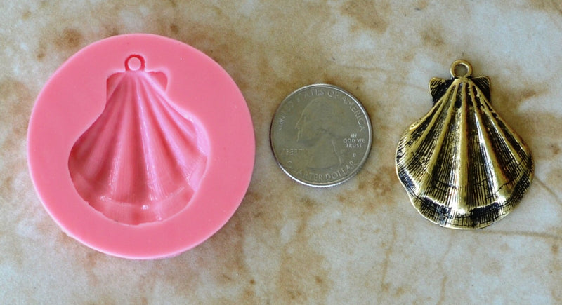 Scallop Silicone Mold, Shell Silicone Mold, Epoxy, Beach, Nautilus, Scallop, Chocolate molds, ocean, seashells, Scallop, N203